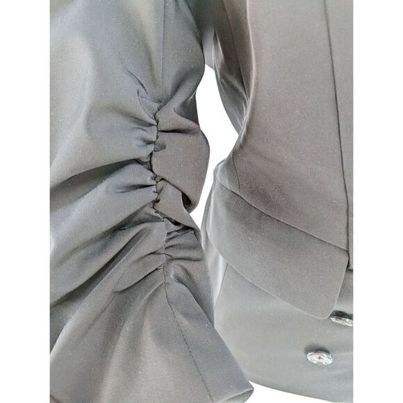 Elizabeth and James Women's Double Breast Buttons Pleated Sleeves Blouse Size 6 - Picture 7 of 14